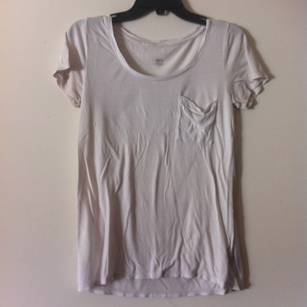 Mossimo White Crew Neck Tee Shirt w Pocket